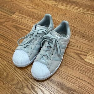 Grey suede Adidas shell toe originals sz7